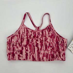 Z by Zella Girls Strappy Sports Bra Pink Powder Woodgrain Print L(10/12) NWT